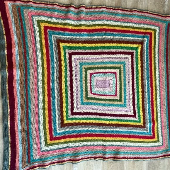 Multi Color Knit Blanket/Throw - Picture 6 of 6